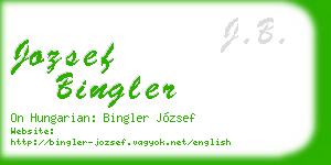 jozsef bingler business card