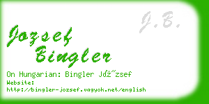 jozsef bingler business card